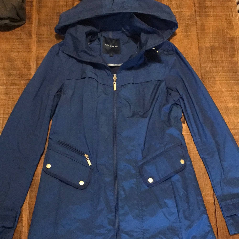 Navy/cobalt blue Cole Haahn Rain Coat Rain Jacket